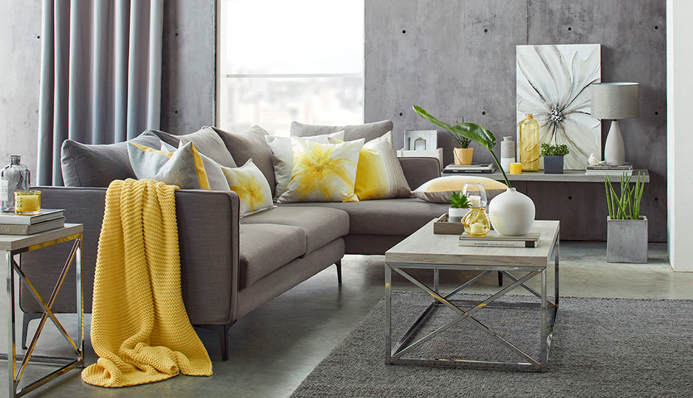 A chic living room with a couch and coffee table