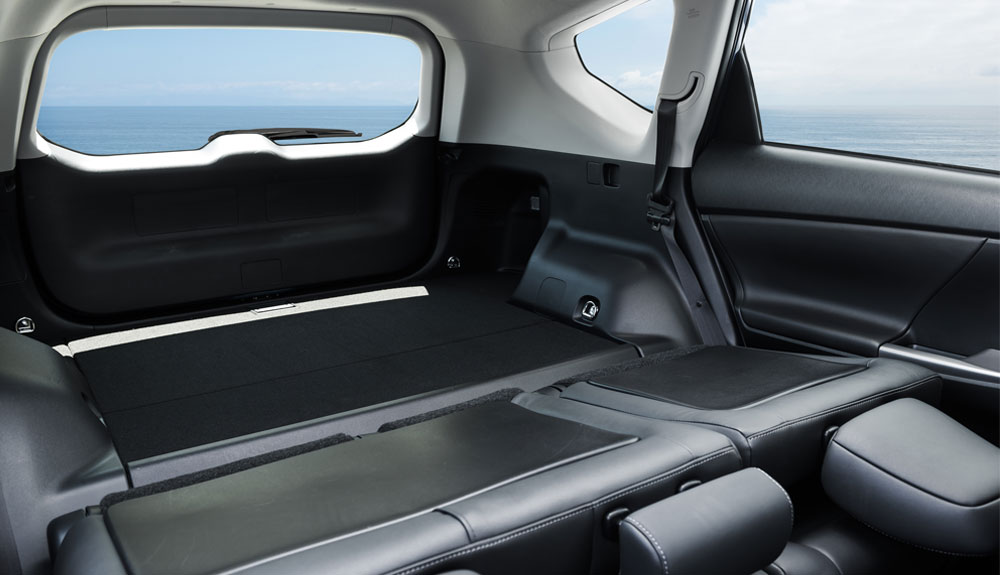The 2016 Prius V back rear seats reclined to have more cargo room