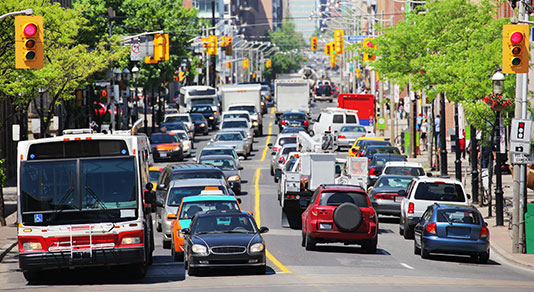 A busy toronto intersection