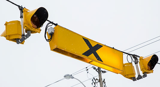 A pedestrian crosswalk