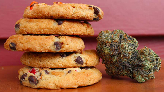 A stack of cannabis cookies