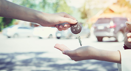 Hand holding keys