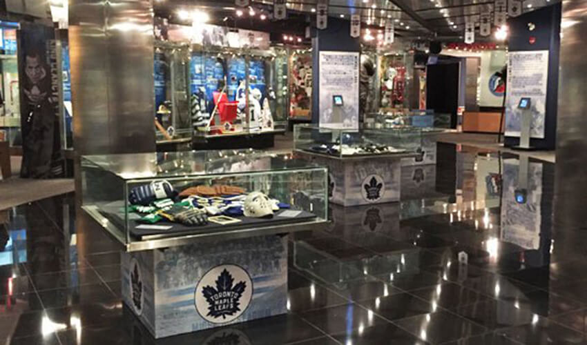 Interior display at the Toronto Hockey Hall of Fame.