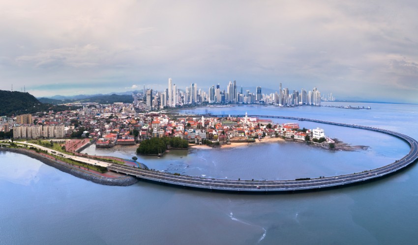 Panama city new and old town bypass.