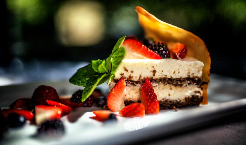 Fine dining Tiramisu dessert.