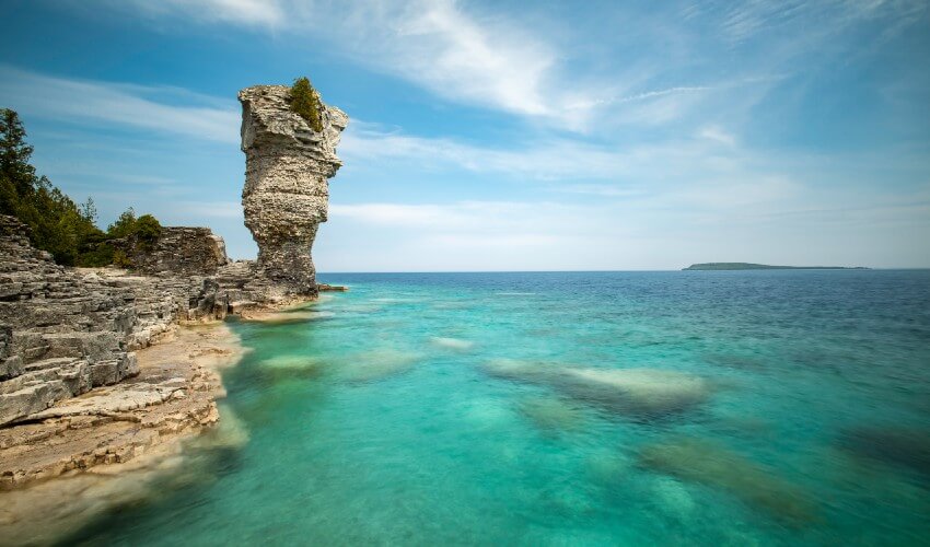 Flower pot rocks at Flowerpot Island Ontario.