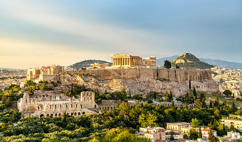View of Acropolis in Athens.