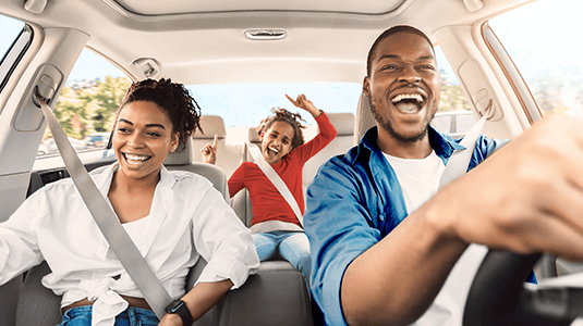Family in a car