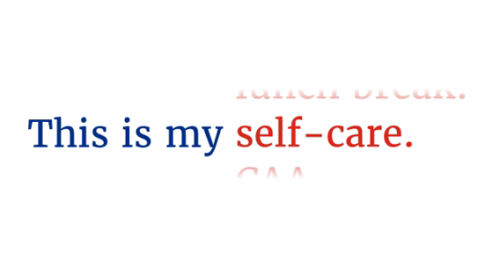 Animated carousel containing the words This is my night out, This is my travel, This is my lunch break, This is my self-care, This is my CAA