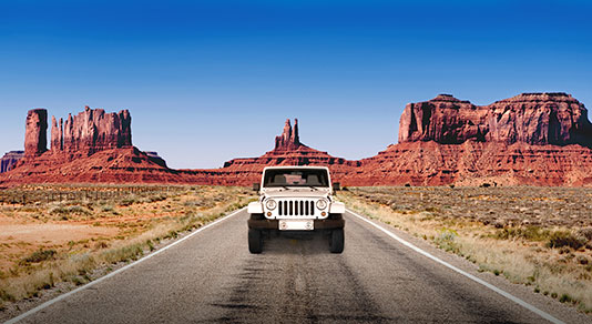 Rental car in desert