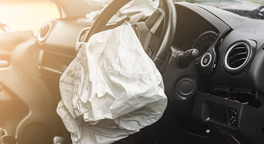 Airbag after car accident