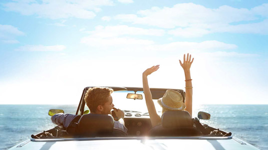 Couple in convertible