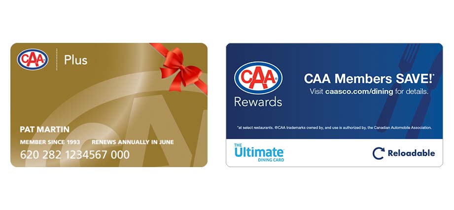CAA Plus Membership card and Ultimate Dining Card