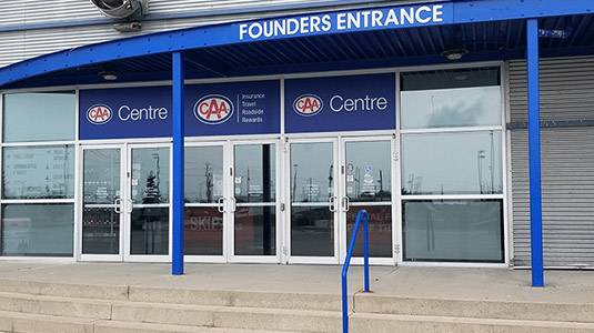 CAA Centre exterior entrance