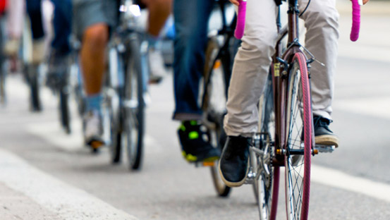 People biking on the street