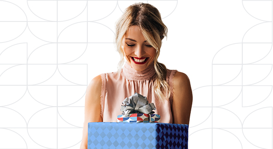 Woman holding a present