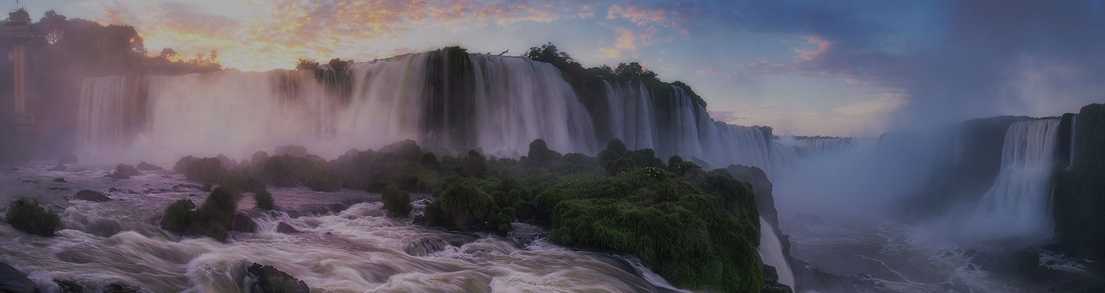 Iguazu waterfalls in the morning sunrise