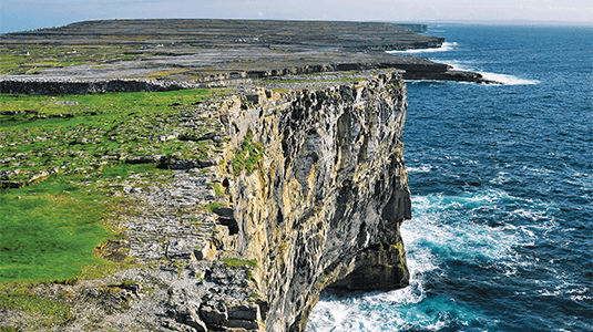 View of the Aran Island Cliffs