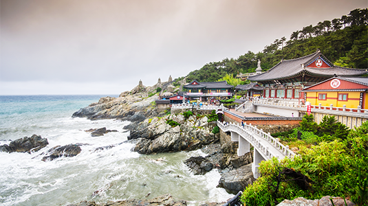 Haedong Yonggungsa Temple at the ocean’s edge.