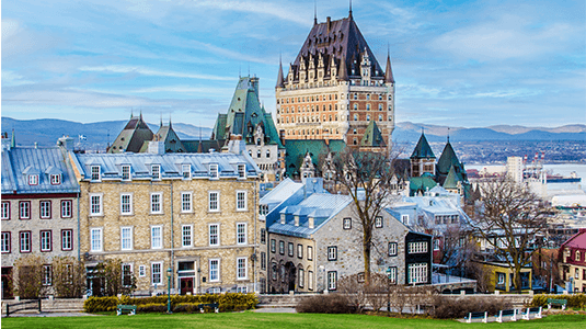 Château Frontenac rising above Old Québec City.