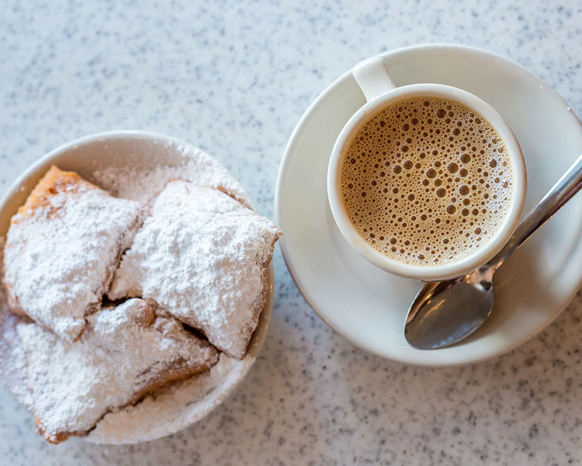 Beignets with coffee