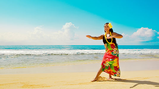 Hula dancer on the beach