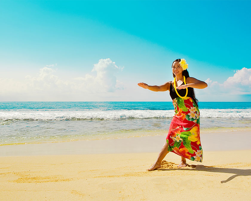 Hula dancer on the beach