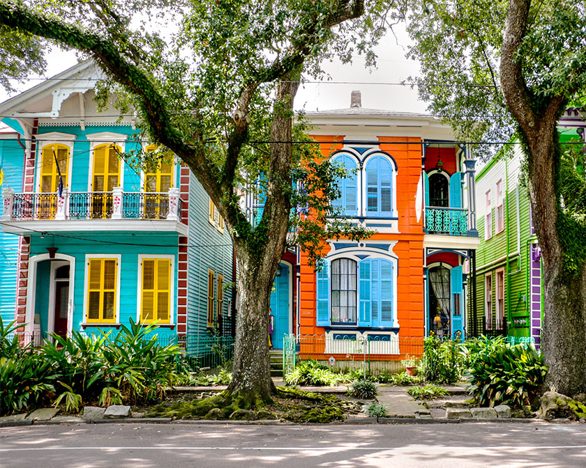Colourful homes, New Orleans