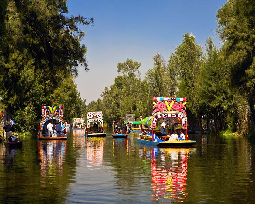 Mexico Gondolas Xochimilco Canal