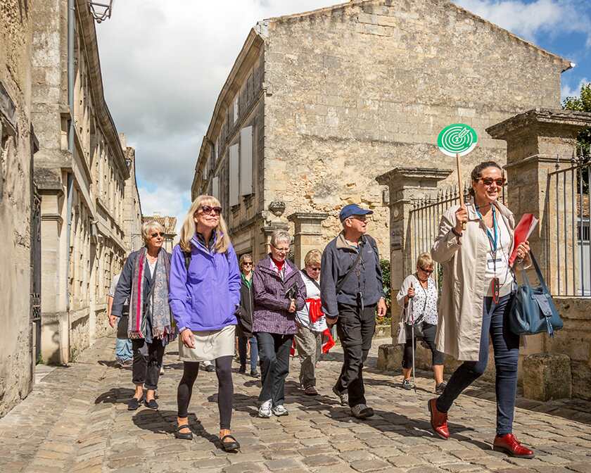 Tourists on walking tour