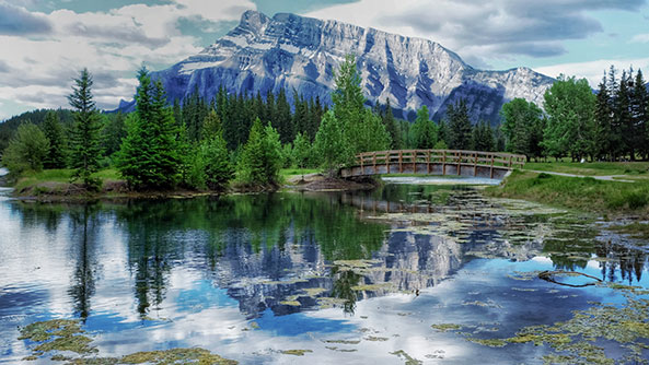 Cascade Pond View in Banff National Park