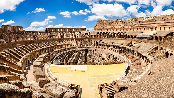 Coliseum also known as the Flavian Amphitheater in Rome, Italy