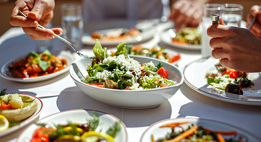 Fresh salads and appetizers