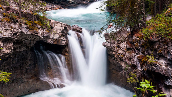 Waterfall at Johnston Canyon