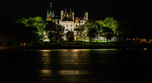 Boldt Castle at night