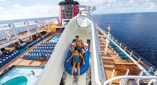 Water slide on a Disney cruise