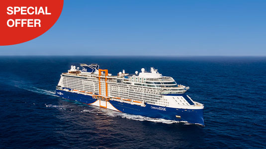 Celebrity cruise ship on water. Special offer.