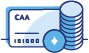 CAA card and coins