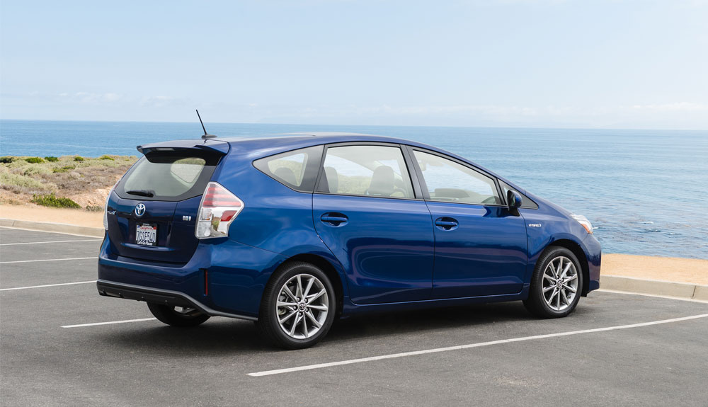 2016 Toyota Prius V Review Caa South Central Ontario The 2016 Prius V In A Parking Lot Facing Away