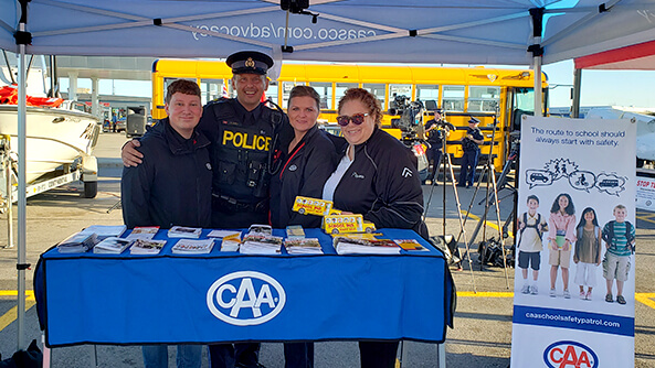 CAA's annual participation in the OPP's Labour Day Weekend media event, promoting back-to-school safety.