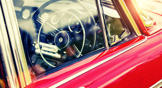 Red retro classic car